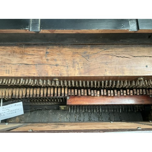 9008 - A 48 note Robino Tremolo hand-wound barrel piano. Repaired by Colin Williams.
The wooden case raised... 