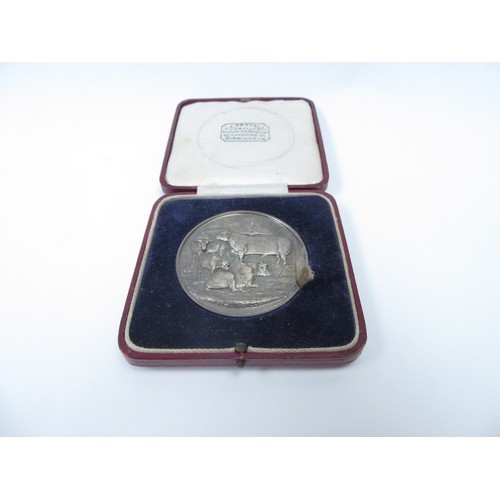 6361 - A J A Restall, silver medallion for the Southern Midland & Welsh Shorthorn Breeders Association with... 