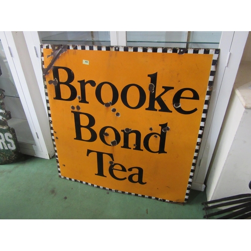 8082 - An enamel sign; Brooke Bond Tea, 102 x 102cm