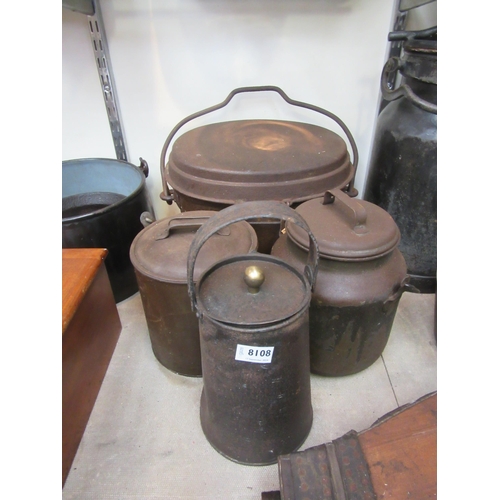 8108 - Four assorted lidded pans/containers