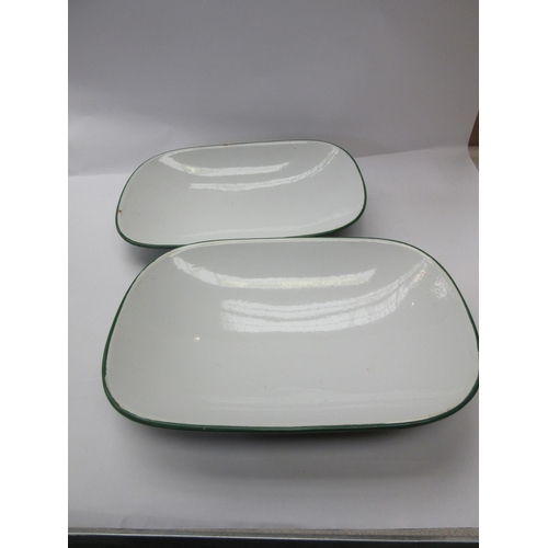 8129 - Three metal trays for scales, green to underside