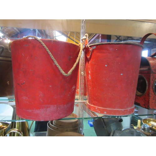 8142 - Two painted fire buckets