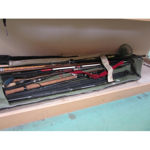 8169 - A quantity of mixed fishing rods including Chevron etc