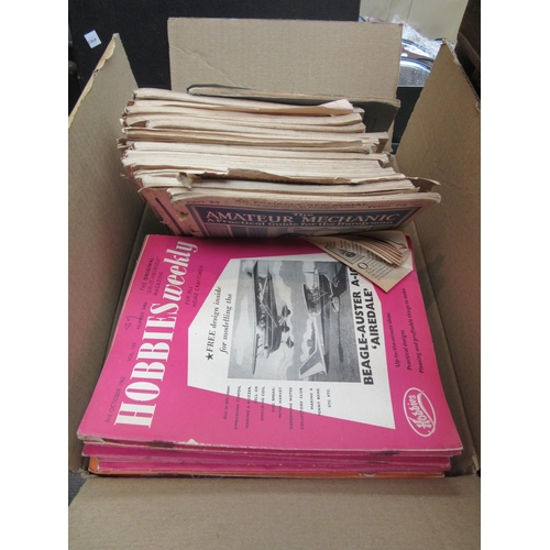 8181 - A box of vintage magazines; Hobbies Weekly and Amateur Mechanic