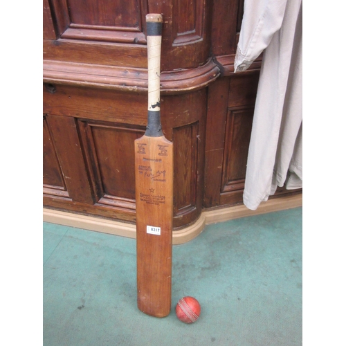 8217 - A Stuart Surridge Peter May aurograph cricket bat and ball