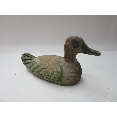 8230 - A wooden carved part painted decoy duck