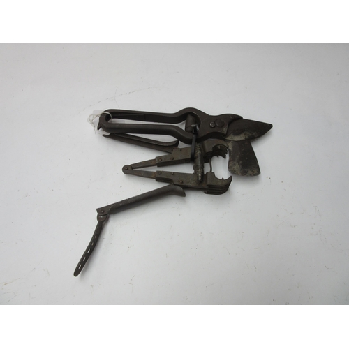 8254 - A pair of Alliers adjustable vineyard grafting pliers and a pair of vineyard secateurs with side hat... 