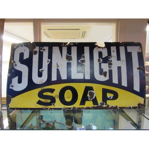 8370 - An enamel sign; Sunlight Soap, edges a/f, 91 x 45cm