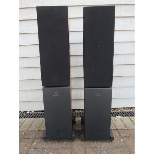 7485 - A pair of Linn Kaber LS500 floorstanding speakers in natural wood finish