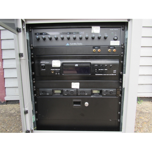 7400 - A group pf rack mounted hi-fi separates to include Australian Monitor Amis 120XL amplifier, Denon Pr... 