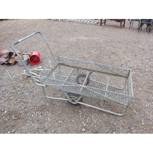 3463 - A galvanised mesh trolley