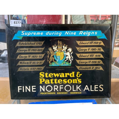 8377 - A Steward & Patteson's Norfolk Ales advertisinig sign