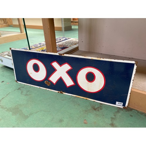 8385 - An enamel sign; OXO, 92cm x 30cm