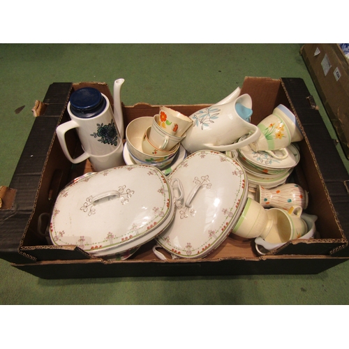 4470 - A quantity of dinner and tea wares including Burleigh, Grindley, Alfred Meakin, Crown Staffordshire,... 