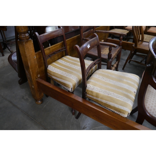 2185 - Two Georgian East Anglian ball back dining chairs