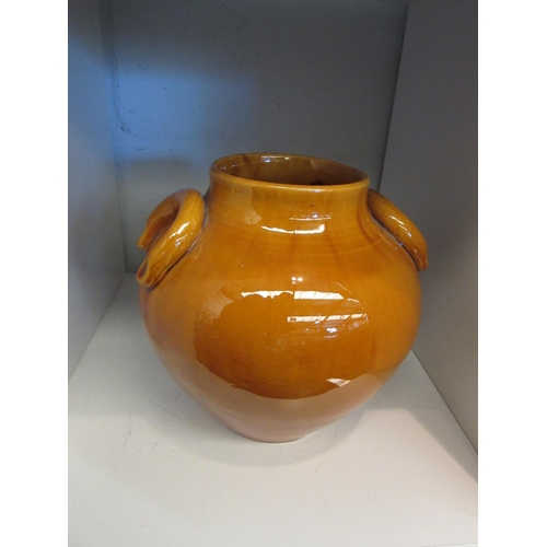 1502 - A Biot French earthenware pot, hole to base, 20cm tall