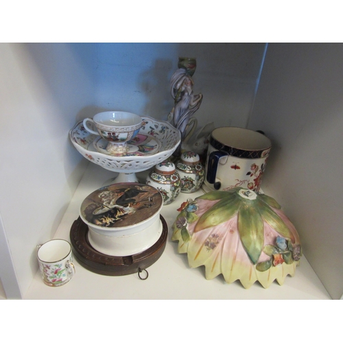 1503 - Assorted ceramics including a Prattware patch pot with scene of dogs (a/f), a Burleigh Ware tankard ... 