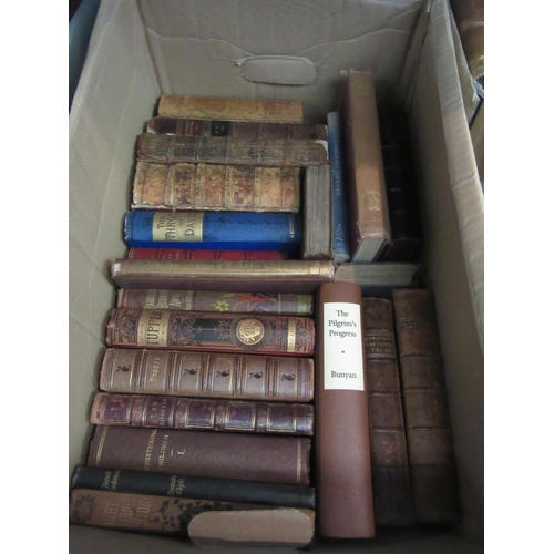 1548 - Two boxes of assorted 18th Century and mainly 19th Century volumes, leatherbound and pictorial cloth... 