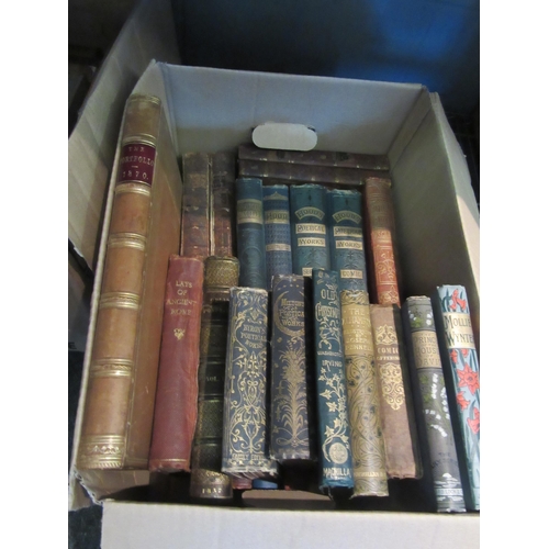 1548 - Two boxes of assorted 18th Century and mainly 19th Century volumes, leatherbound and pictorial cloth... 