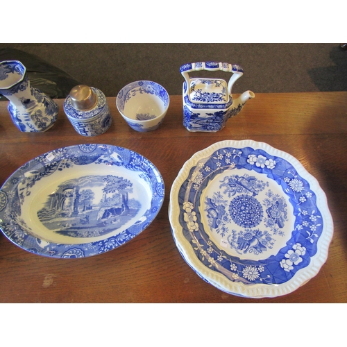 1003 - A selection of blue and white china wares including three modern Spode 