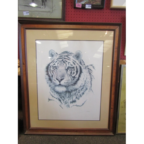 1053 - A Leonard Pearman print of Bengal Tiger, framed and glazed, 53cm x 83cm image size. A Guy Coheleach ... 