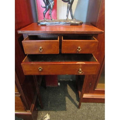 1095 - A 19th Century mahogany bedside table with three drawers, slender tapering legs, 71cm tall x 40cm wi... 