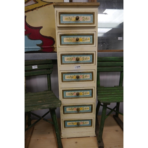 2297 - An Indian painted bank of seven drawers