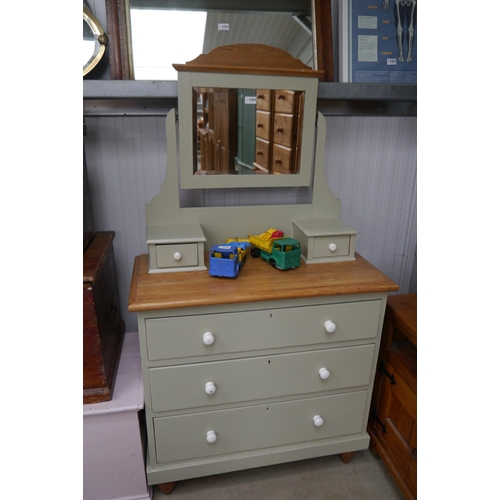 2288 - A 1930's painted pine dressing chest