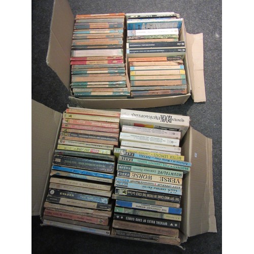 1567 - Three boxes of assorted Penguin and other paperbacks, Penguins c.1950's and later, including John Di... 