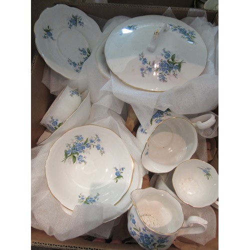 1568 - A box containing a quantity of Royal Albert 'Forget-Me-Not' table wares