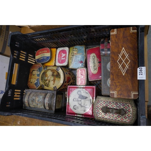 2369 - A box of vintage tins