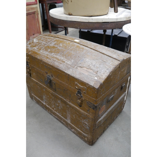 2048 - A 19th Century painted dome top trunk