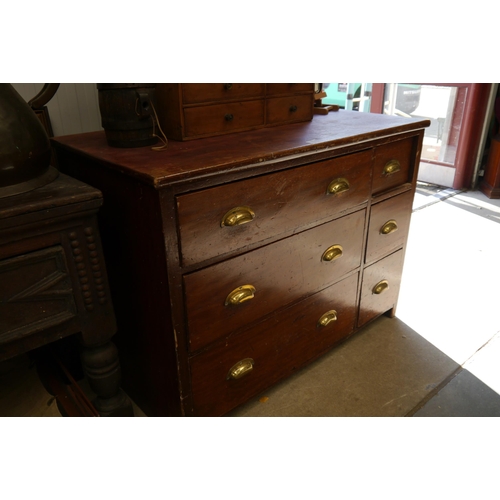 2100 - A 19th Century mahogany haberdashery chest of six drawers, from Grieves of Cambridge outfitters 112w... 