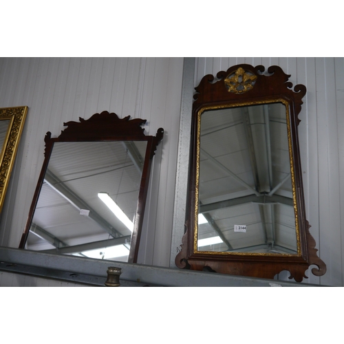 2144 - Two 19th Century mahogany framed mirrors