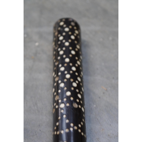 2157 - A Regency ebony and bone inlayed swagger stick