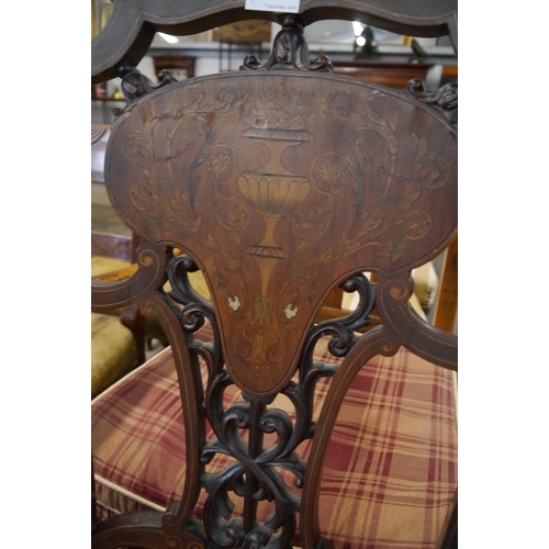 2183 - An Edwardian inlaid elbow chair