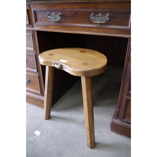 2201 - An oak Mouseman style stool