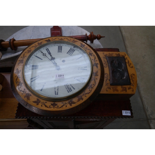 2211 - A Victorian inlaid wall clock