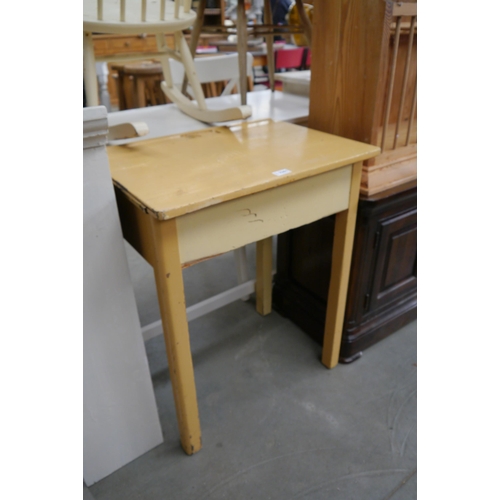 2261 - A 1950's yellow painted desk