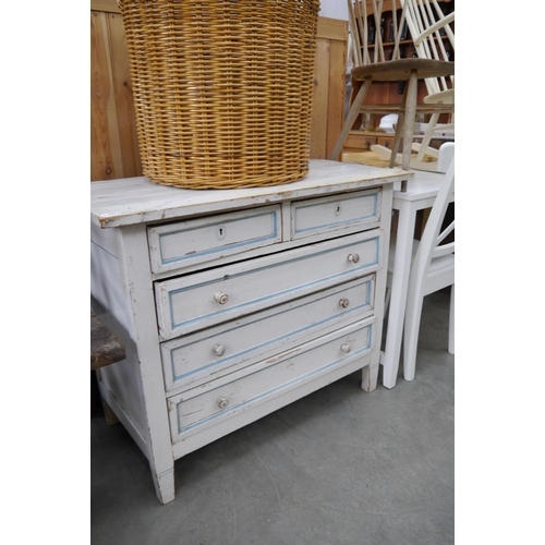 2272 - A 19th Century Scandinavian painted pine two over three chest of drawers