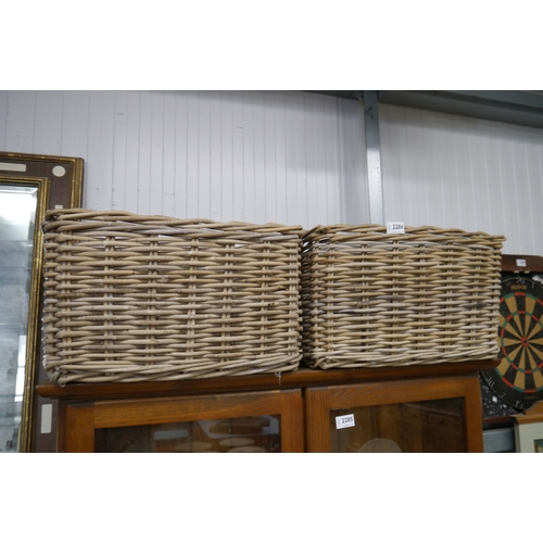 2286 - Two wicker log baskets