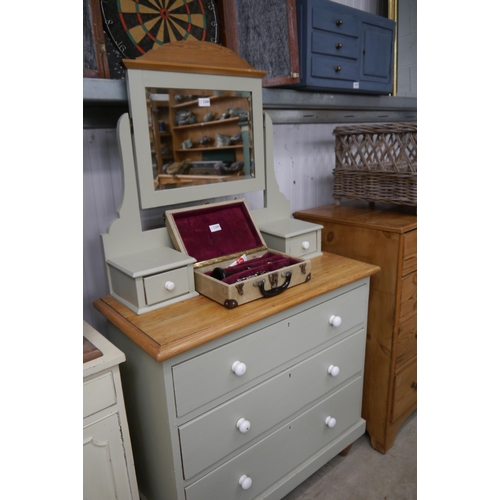 2288 - A 1930's painted pine dressing chest