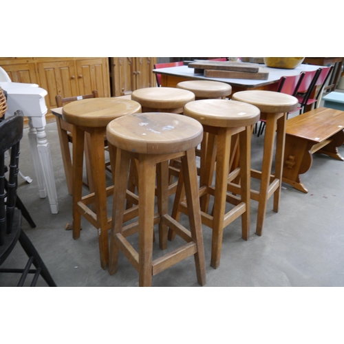 2317 - Six beech bar stools