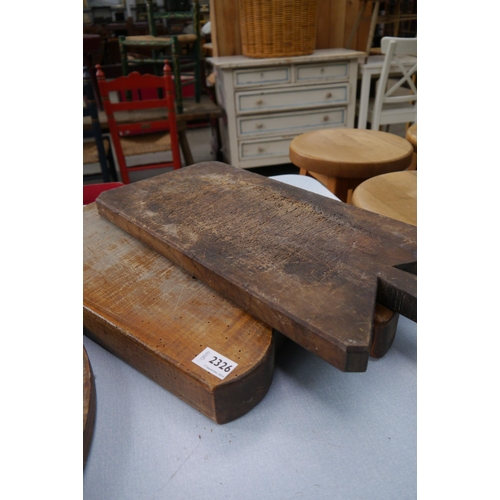 2326 - Two rustic chopping blocks