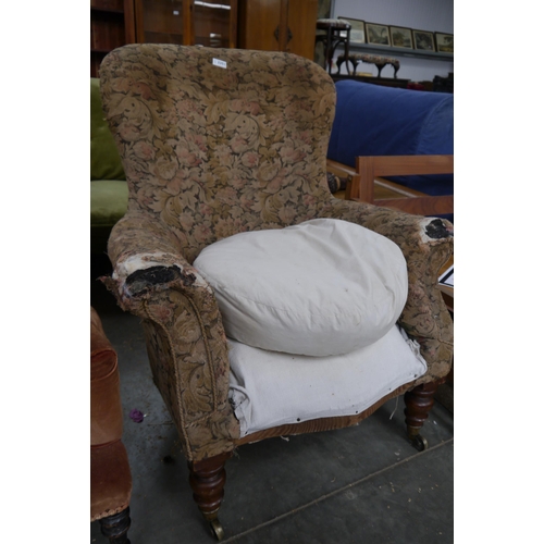 2351 - An early Victorian mahogany armchair for re-upholstery