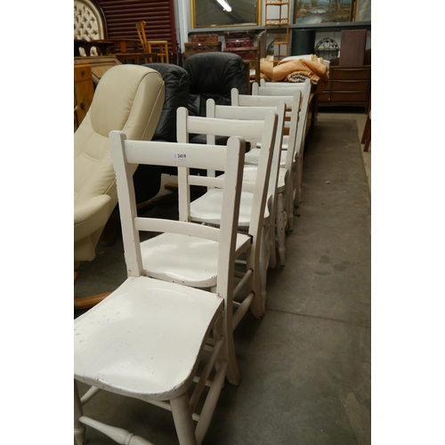 2419 - Six painted bar back dining chairs