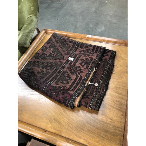 2344 - An 19th Century worn rug 100 x 183cm