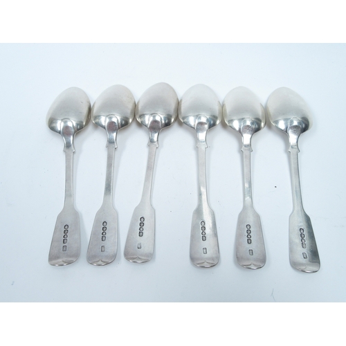 6425 - A set of six James Beebe silver spoons, London 1840, 236g