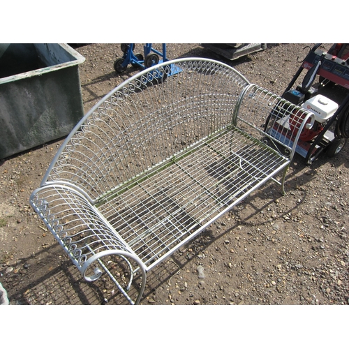 3422 - A wirework arch top garden bench