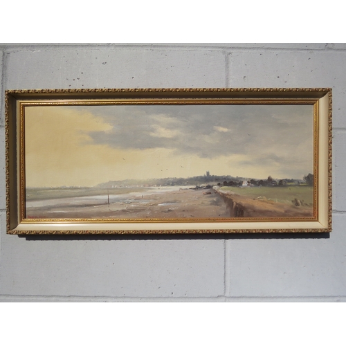 6035 - MARCUS FORD (1914-1989) Norfolk coastal  landscape oil on canvas, 29cm x 74cm